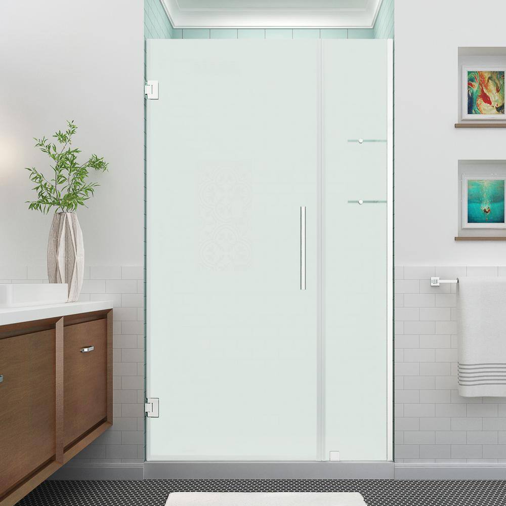 Belmore GS 72" x 42.25" Chrome Frameless Frosted Glass Shower Door