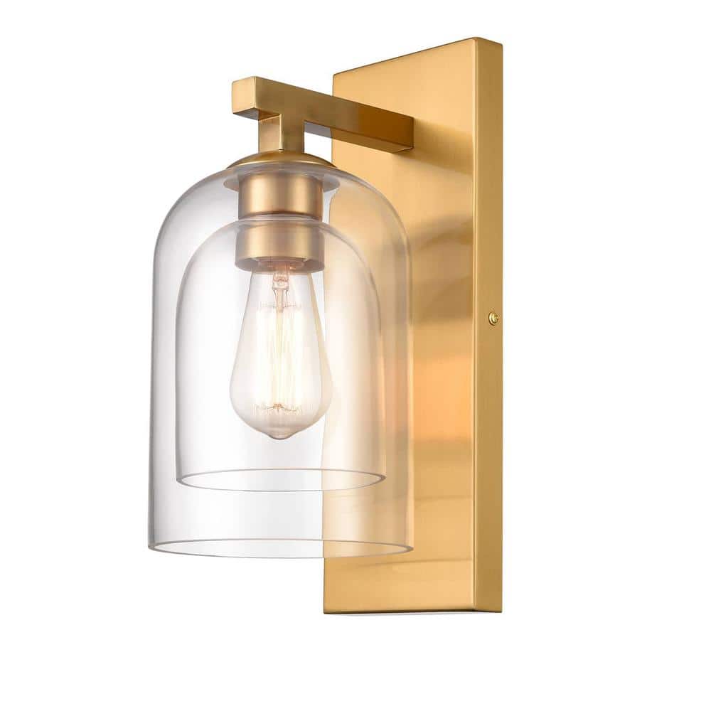 Modern Cylinder Brushed Gold Wall Sconce Light | Claxy 64604051