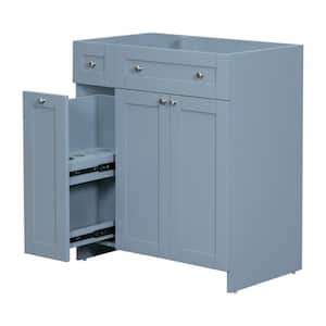 30 in. W x 18 in. D x 33 in. H Bathroom Blue Linen Cabinet