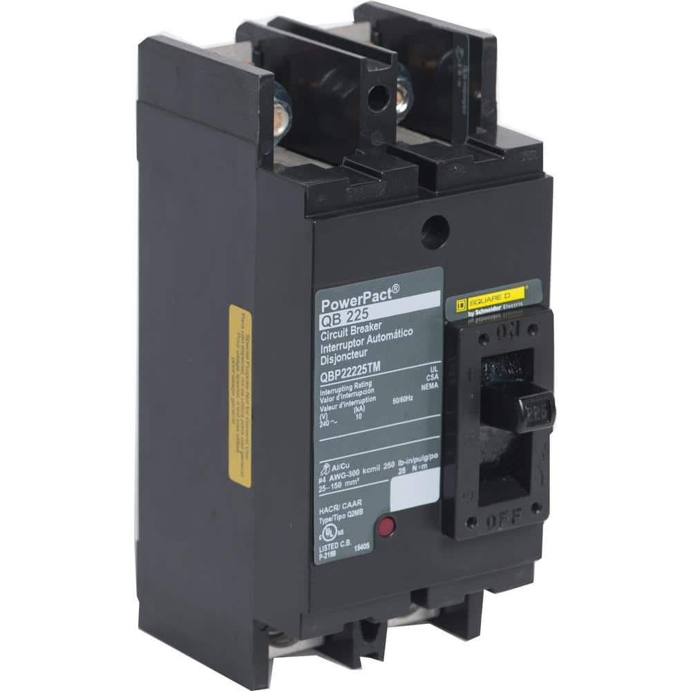 Square D PowerPact 225 Amp 10kA 2-Pole Q-Frame Molded Case Circuit Breaker