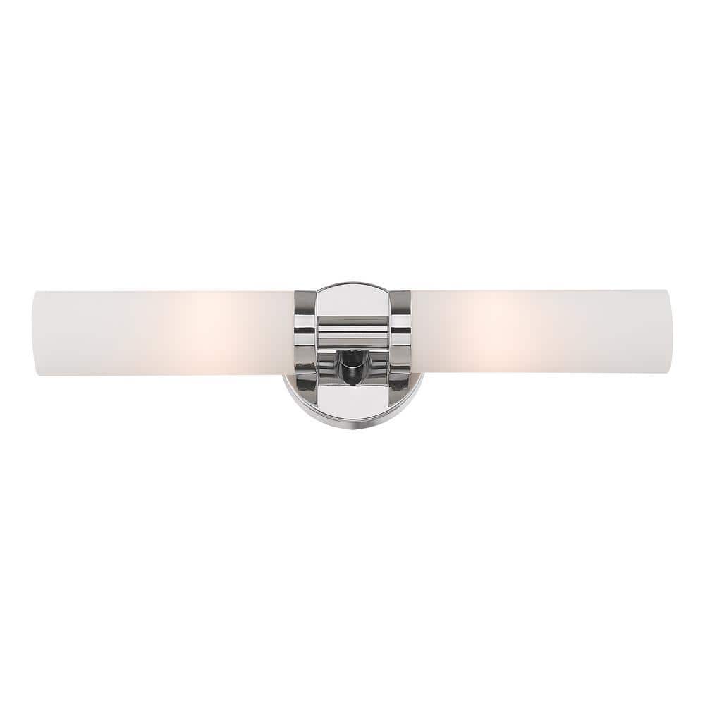 Aero 18" Chrome 2-Light Bath Vanity with Opal Glass