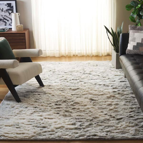 Tribeca 6 ft. x 9 ft. Gray/Ivory Marble High-Low Area Rug