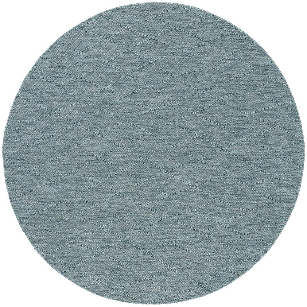 Practical Solutions Aqua 8 ft. x 8 ft. Diamond Contemporary Round Area Rug -  Nourison, 939838