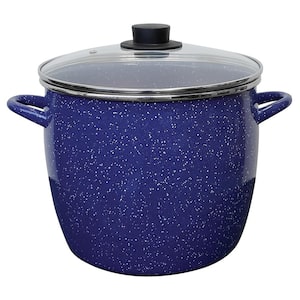 EOS 12 qt. Enamel on Steel Stock Pot in Blue with Lid