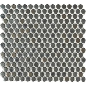 Penny Round Metallico 12.2 in. x 11.3 in. x 6 mm Glossy Porcelain Mosaic Tile (14.4 sq. ft. / case)