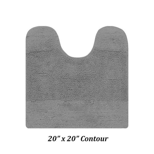 Granada 20 in. x 20 in. Gray 100% Cotton Contour Bath Rug