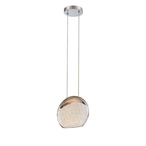 WAC Lighting Lolli 60-Watt Equivalent Integrated LED Chrome Pendant with Glass Shade