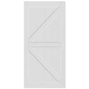 24 in. x 84 in. K Style White Wood Primed Interior Single Door Slab, Pre-Drilled Ready to Assemble