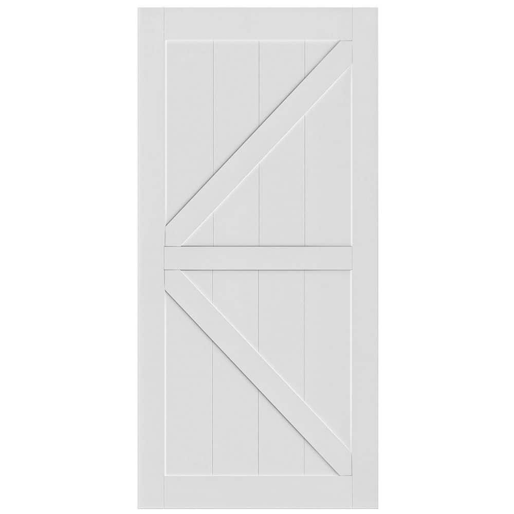 32 in. x 84 in. K Style White Wood Primed Interior Single Door Slab, Pre-Dr