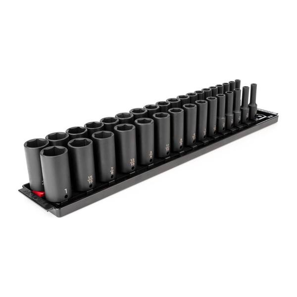 TEKTON SID91203 3/8 in. Drive Deep 6-Point Impact Socket Set, 34-Piece (1/4-1 in, 6 mm - 24 mm) - 1