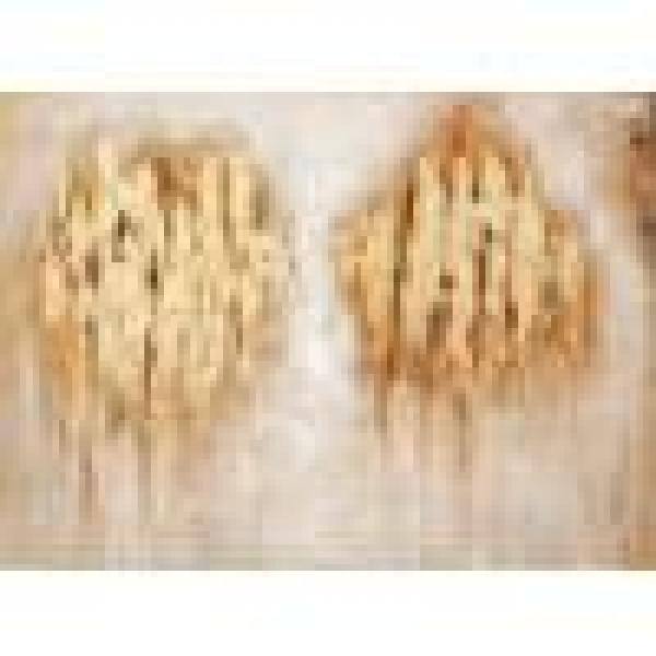 Golden Abstract Landscape Canvas Art in Thin Frame
