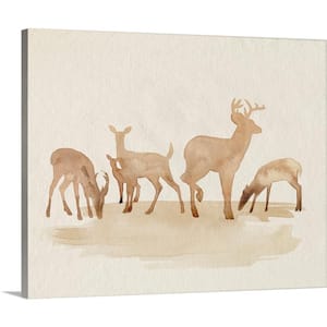 "Whitetail Herd II" by Grace Popp 1-Piece Museum Grade Giclee Unframed Animal Art Print 11 in. x 14 in.