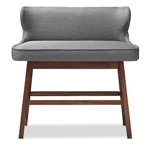 Gradisca Gray Fabric Upholstered Bar Bench