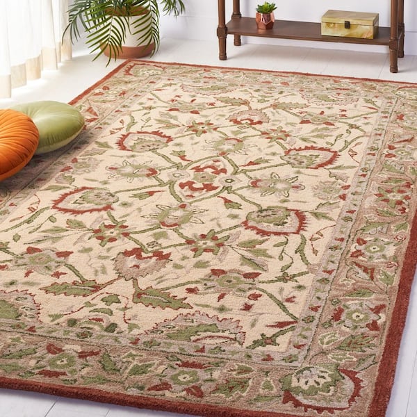 Antiquity 9 ft. x 12 ft. Rust/Ivory Forest Medallion Area Rug