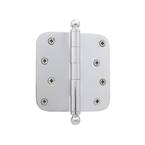 4 in. Ball Tip Residential Hinge with 5/8 in. Radius Corners in Bright Chrome