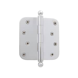 4 in. Ball Tip Residential Hinge with 5/8 in. Radius Corners in Bright Chrome