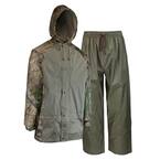Realtree Men's Extra Large Camouflage Polyester Rain Suit with Water Resistant, Reinforced Pockets Set