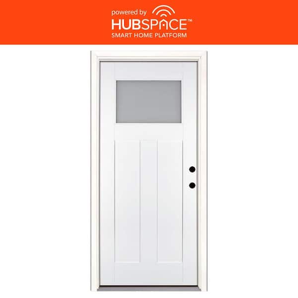 Feather River Doors Smart Glass 32 in. x 80 in. Right Hand Inswing 1/4-Lite Smooth Unfinished Fiberglass Prehung Front Door