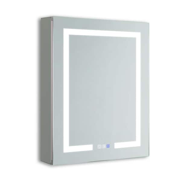 Satico 24 in. W x 30 in. H Surface/Recessed-Mount Rectangular Aluminum Medicine Cabinet with Mirror