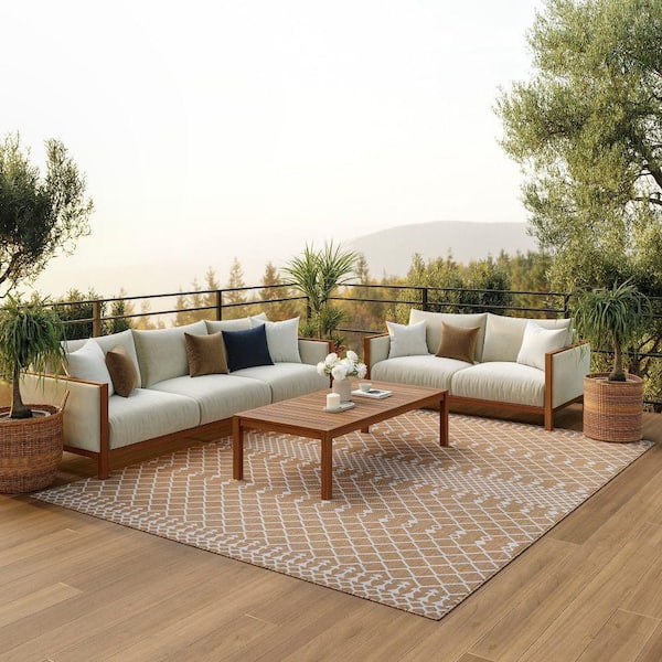 Positano Jute 9 ft. x 12 ft. Moroccan Contemporary Area Rug