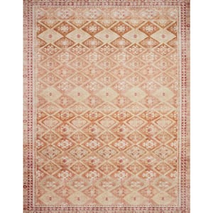 Layla Natural/Spice 2 ft. 6 in. x 12 ft. Distressed Bohemian Printed Runner Rug