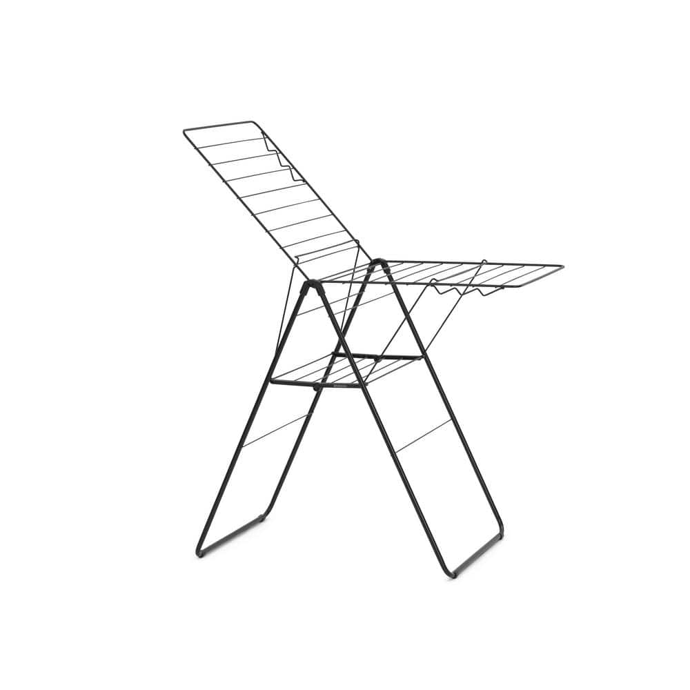Matte Black Adjustable Steel Folding Drying Rack