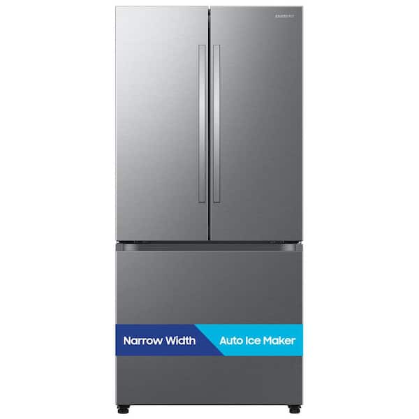 25 cu. ft. Bespoke AI Standard Depth 3-Door French Door Refrigerator in Stainless Steel with Auto Ice Maker