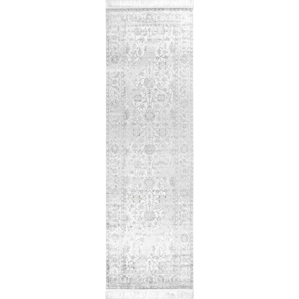 nuLOOM Elyse Vintage Floral Ivory 3 ft. x 8 ft. Runner Rug