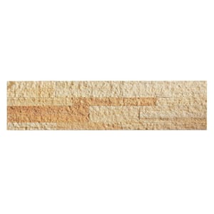 23.6 in. x 5.9 in. Golden Sandstone Peel and Stick Stone Decorative Tile Backsplash