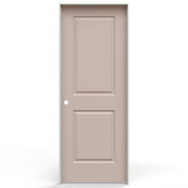 JELD-WEN 28 in. x 80 in. Carrara 2 Panel Square Right-Handed Solid Core Blush Molded Composite Single Prehung Interior Door
