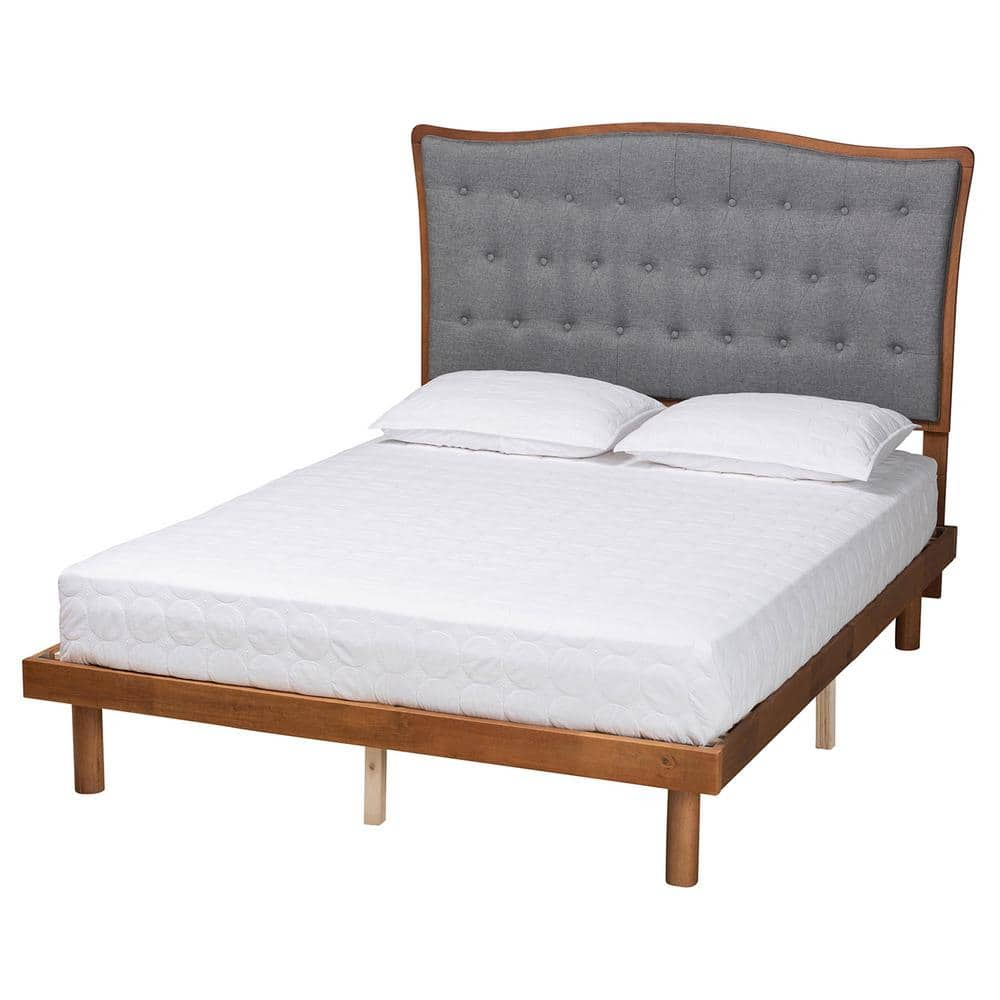 Baxton Studio Valonia Gray Wood Frame King Platform Bed