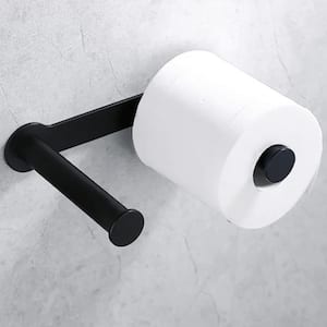 Wall-Mount Dual Post Toilet Paper Holder Double Rod Holder in Matte Black