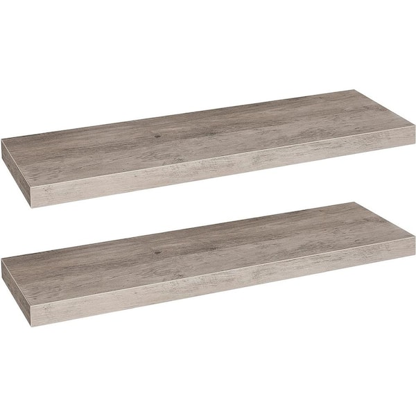 Cubilan 31.5 in. W x 7.9 in. D Greige Decorative Wall Shelf, Floating Shelves, Wall Shelf Set of 2