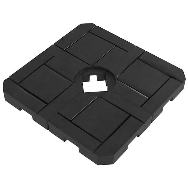 Otryad 4 Piece Cantilever Patio Umbrella Base Weight Set, 175lbs. Capacity Water or 230 lbs. Capacity Sand in Black