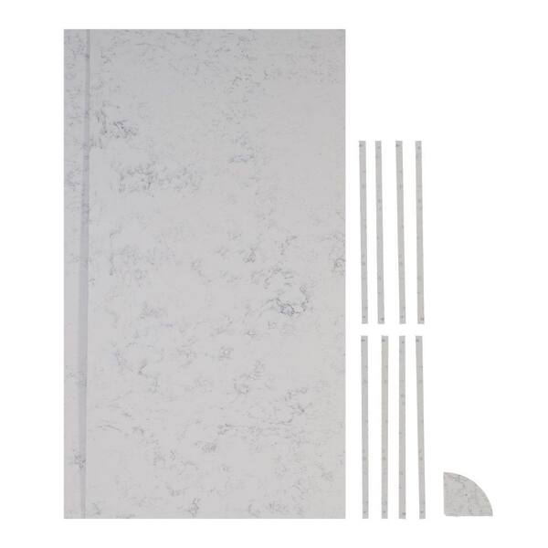 ForzaQuartz Seamless By Nature 36 in. x 48 in. x 84 in. 11-piece Retro Fit Over Existing Shower Surround in Worthington White