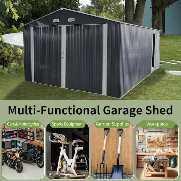 13 ft. W x 20 ft. D Outdoor Metal Storage Shed Tool House with