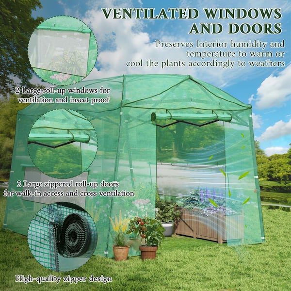 LATTOY Walk-In Greenhouse 8.5 ft. W x 7 ft. D x 7 ft. H Portable