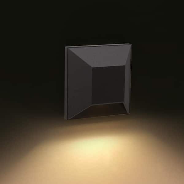 3.5 in. x 3.5 in. Black LED Square Post Sconce