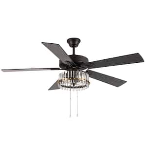 Daphne 52 in. LED Indoor Oil Rubbed Bronze Ceiling Fan Only with Light Kit and Downrod Included
