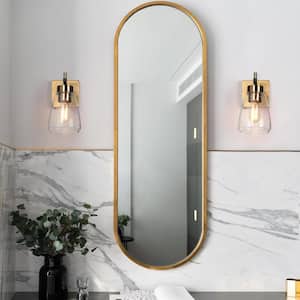 Modern Gold and Black Wall Sconce, 1-Light Bedroom Bell Vanity light