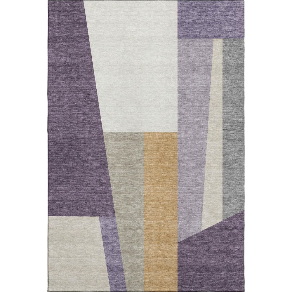 Mayfield Premium Machine Washable Abstract AMF2446 Plum 3 ft. x 5 ft. Area Rug price history on PriceWatchPro