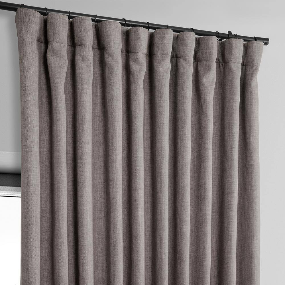 Mink 84" Faux Linen Blackout Curtain Panel