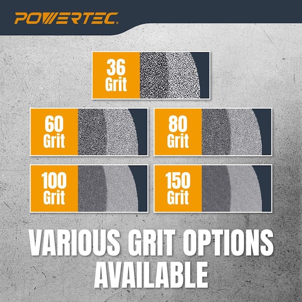 POWERTEC 8 in. x 1 in. 150-Grit 5/8 in. Arbor Aluminum Oxide