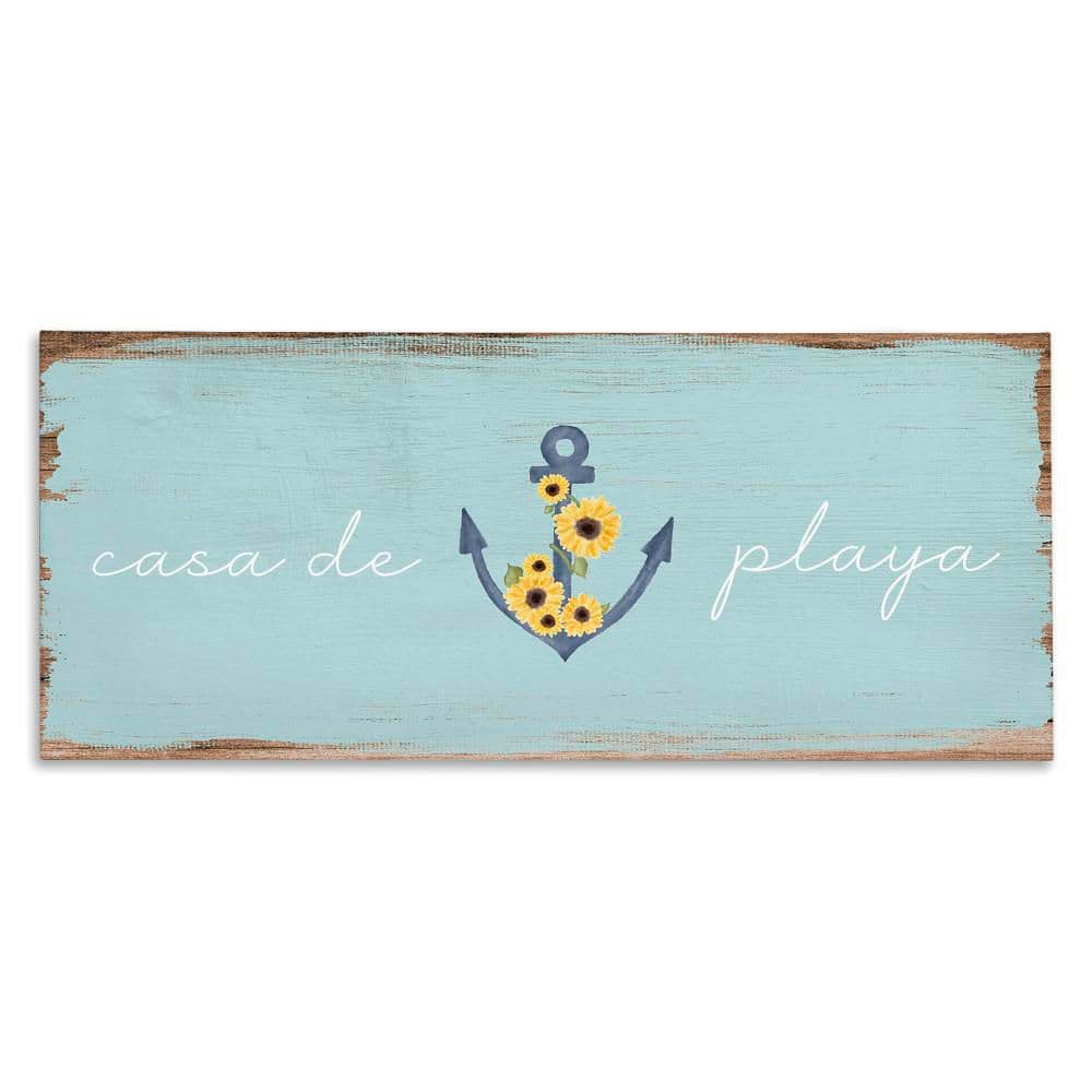 Beach House with Anchor by Lil' Rue Gallery Wrapped Unframed Nature Graphic Art Print 10 in. x 24 in. price history on PriceWatchPro