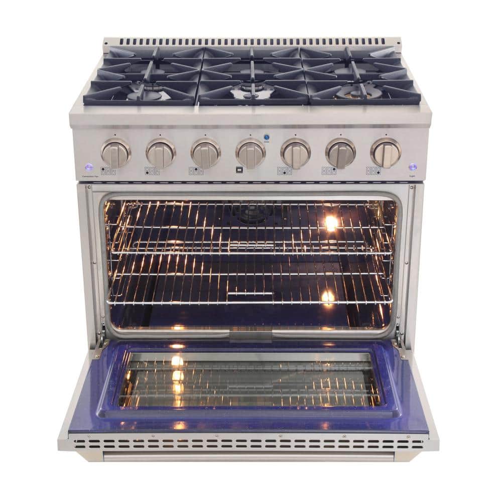 Kucht 36" Stainless Steel Propane Gas Range with Convection Oven