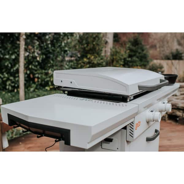 Series I 26 in. 2-Burner Digital Propane SmartTemp Flat Top Grill / Griddle  in Chalk Finish with Enclosed Cart and Hood