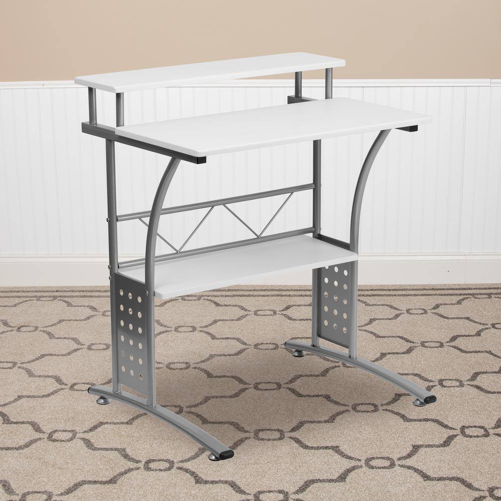 Flash Furniture 28 in. Rectangular White Computer Desks with