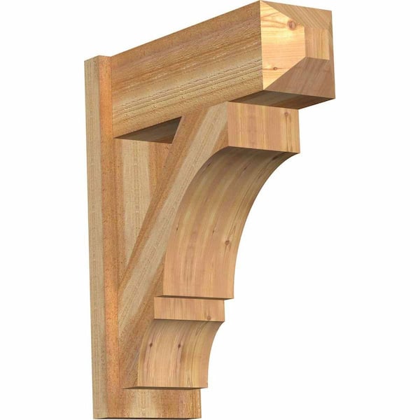 Ekena Millwork 8 in. x 26 in. x 22 in. Balboa Craftsman Rough Sawn Western Red Cedar Outlooker