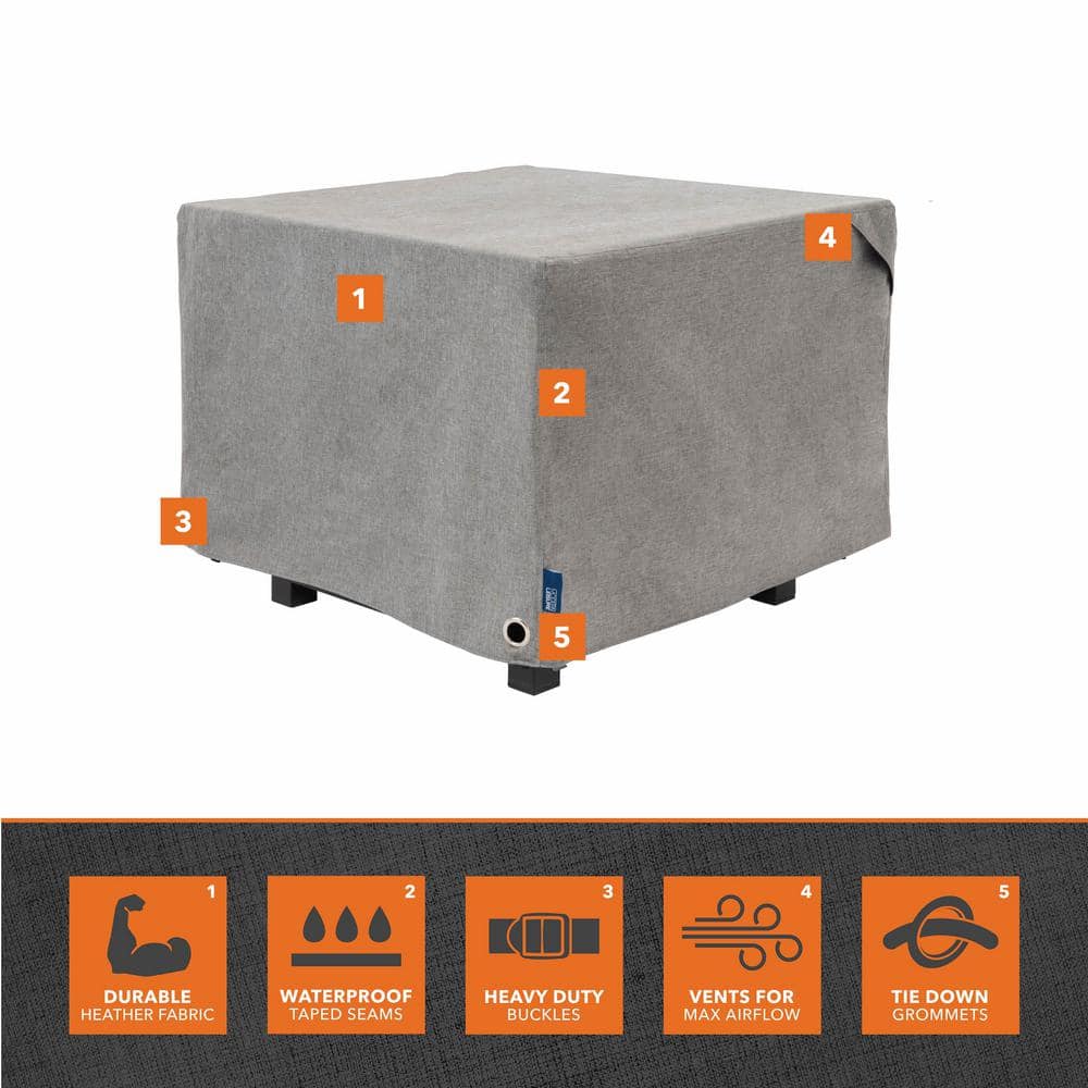 Granite Gray Waterproof Square Fire Pit Table Cover, 32" x 22"