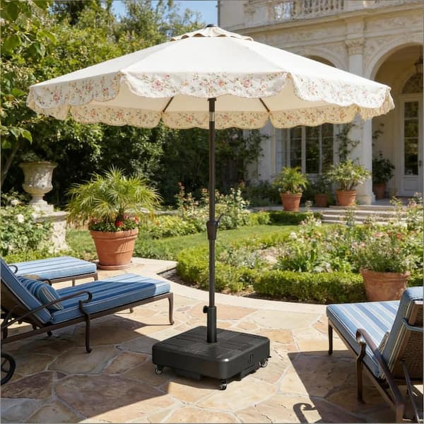 at home patio umbrella stand Flynama Mobile Outdoor Umbrella Stand, Portable Heavy Duty Patio Umbrella Base Only